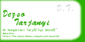 dezso tarjanyi business card